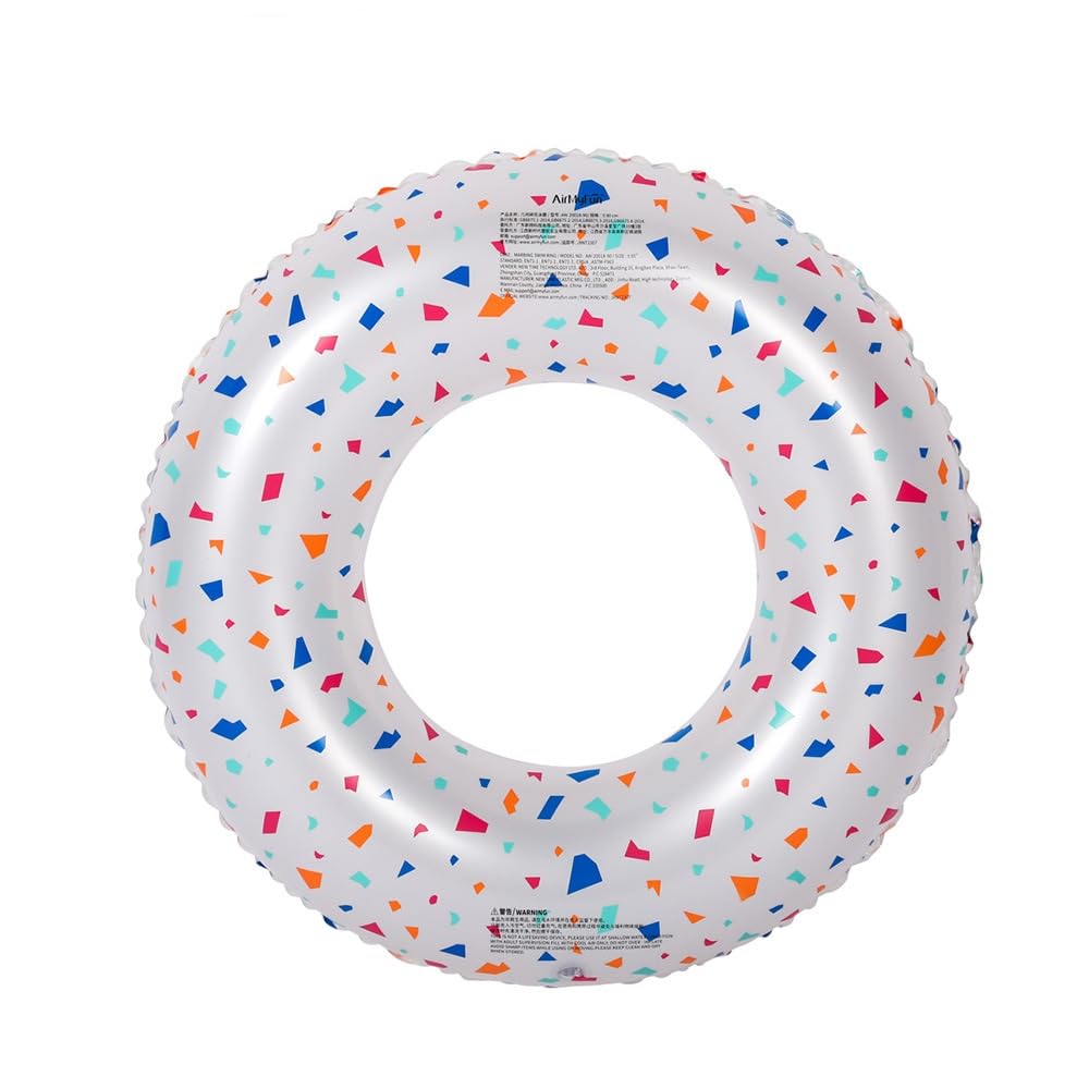 Photo 1 of ZaH Pool Swim Ring Inflatable Rainbow Dot Swim Ring for Summer Holiday Swimming Raft (Small, 27.5 Inch)