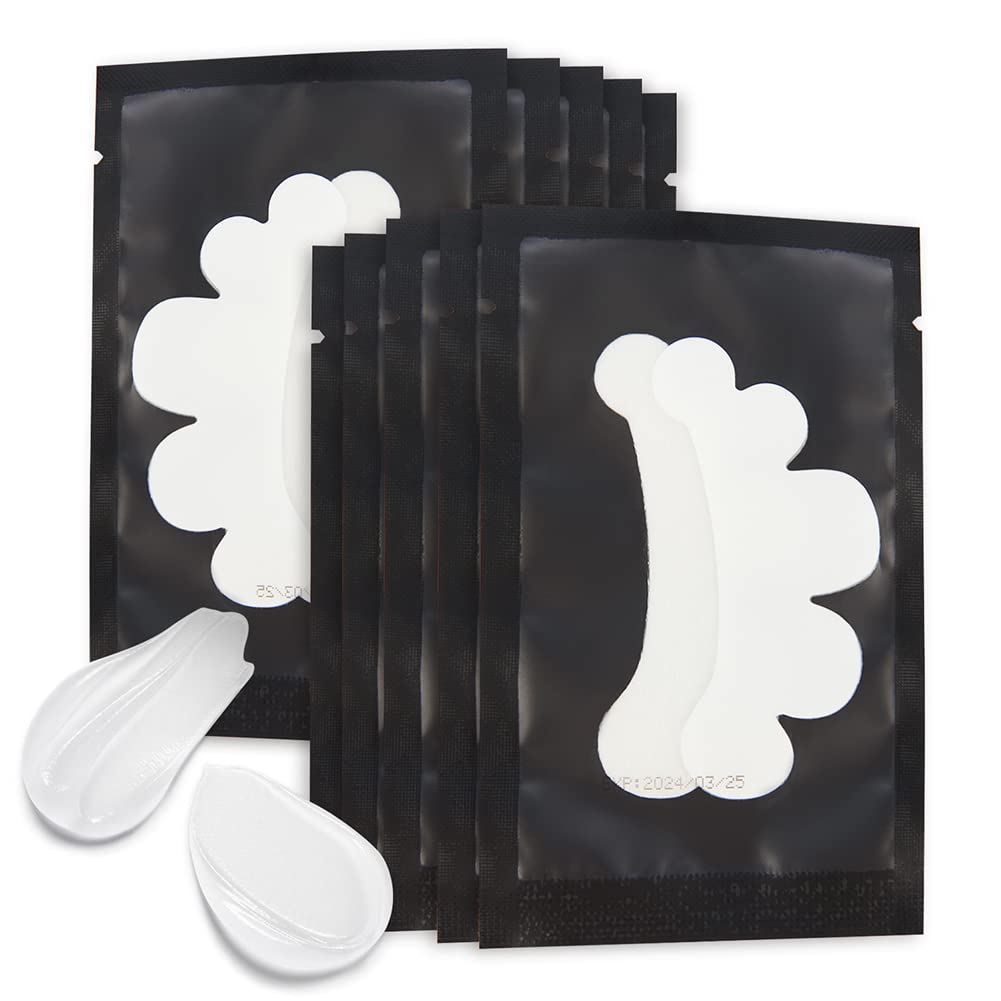 50Pairs Eyelash Extension Pads Under Eye Gel Pads Lash Pads Lint Patches Under Eye Patches Eye Pads for Eyelash Extensions (Flower-Black) — image 1