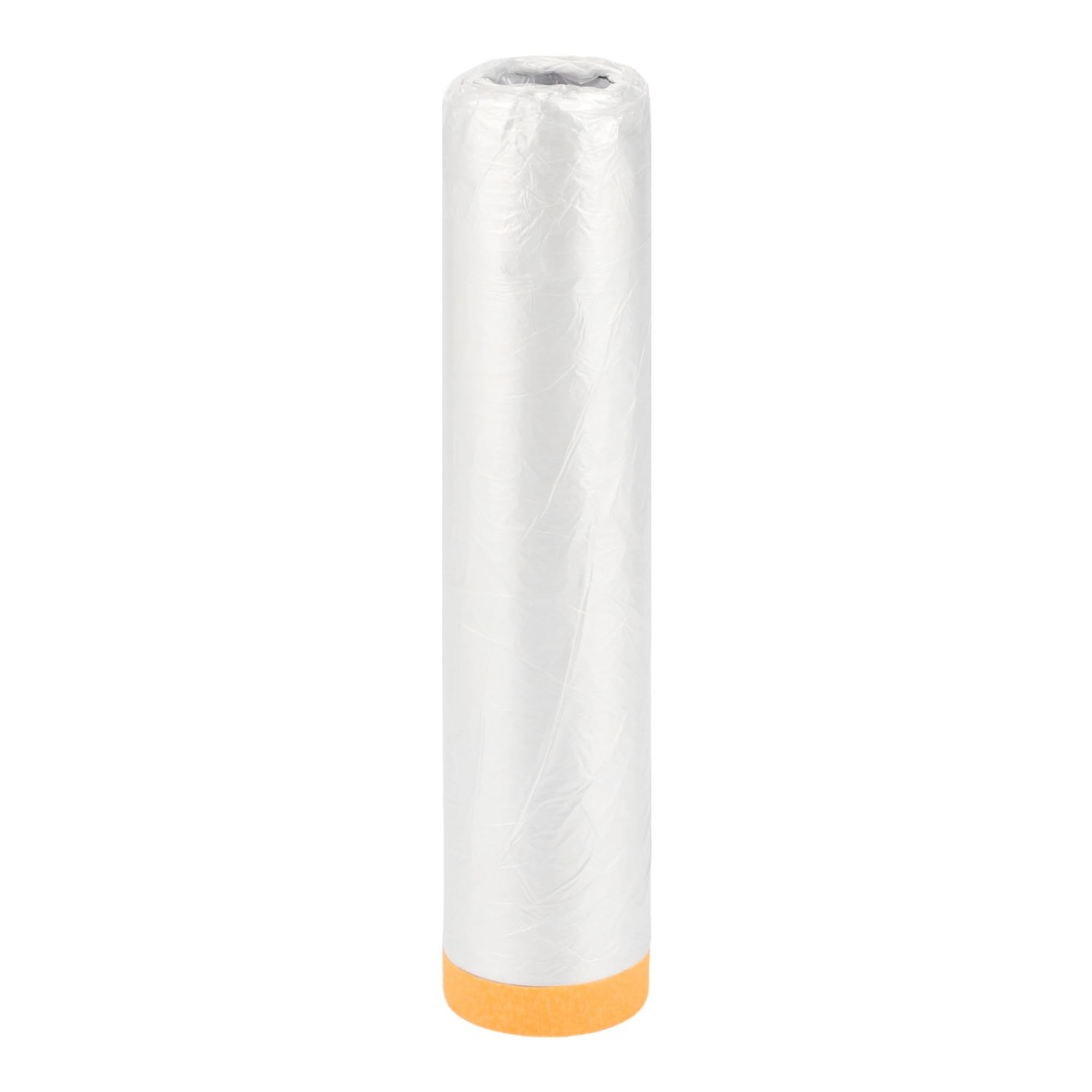 Partuto 1 Pcs Universal Pre-Taped Masking Film Plastic Cover PE Film Paper White Orange 400x2000cm / 65.62ftx157.48