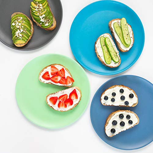 BOBO&BOO Adult-Sized (10inch) Eco Friendly Bamboo Plates for Adults & Kids | 4 Set | Durable Bamboo Dinnerware Set for Home, Picnic & Party Time - BPA Free - Dishwasher Safe - FDA Approved - COASTAL - Thumbnail 6