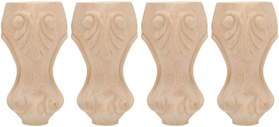 Hztyyier Wooden Furniture Legs 5.91 x 2.36 x 2.36inch Solid Table Feet European Furniture Accessories Set of 4