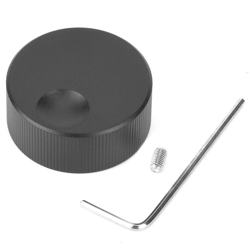 Volume Control Knob, 32x13mm 6mm Hole Black Solid All Aluminium Solid Volume Control Tuning Knob for 6mm Potentiometer