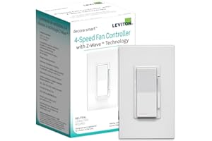 Leviton Decora Smart Fan Speed Controller, Z-Wave Plus, ZW4SF