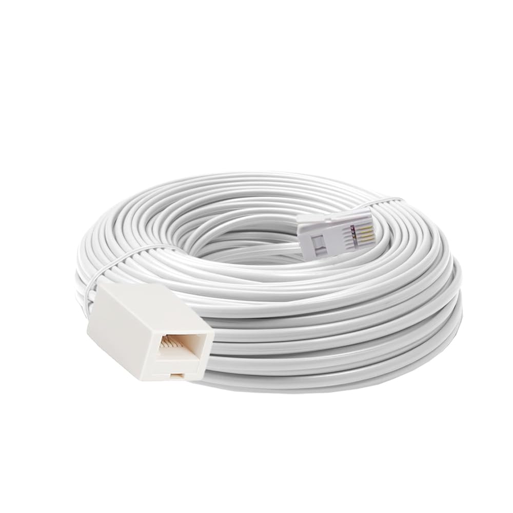 XINTONG Telephone Extension Cable 15M,Phone Extension Cord,Phone Line for UK Landline Phone,Compatible with BT&RJ11 Home and Office Fax, Wired Phone