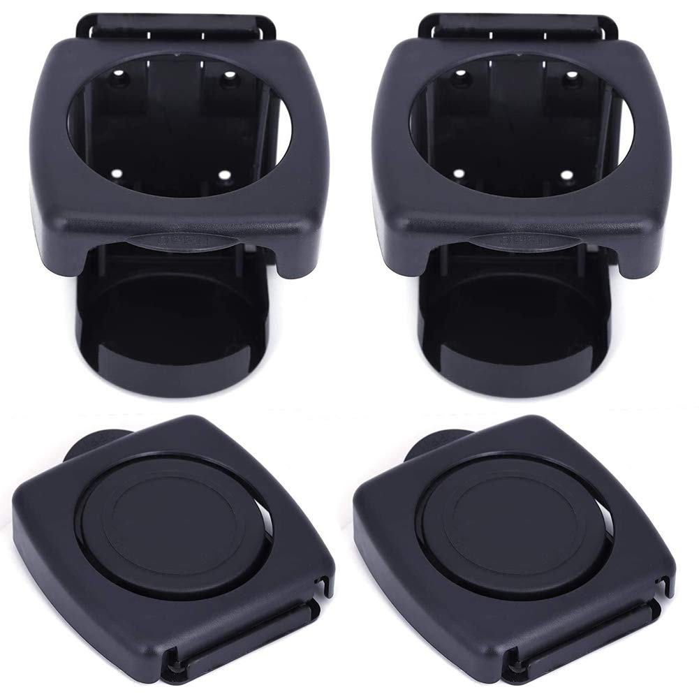 BESLIME 2Pcs Universal Automotive Cup Holders, Adjustable Folding Cup Drink Holder, for Car Truck Boat Van Home (Black)