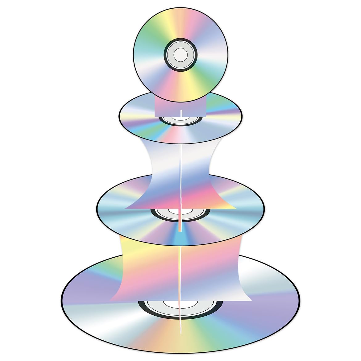 Photo 1 of Zliisang 90s CD Cupcake Stand 3-Tier Y2K 2000s Theme Cake Stand Dessert Display Tower Holder Table Centerpiece 90s Birthday Party Decoration Favor Supplies