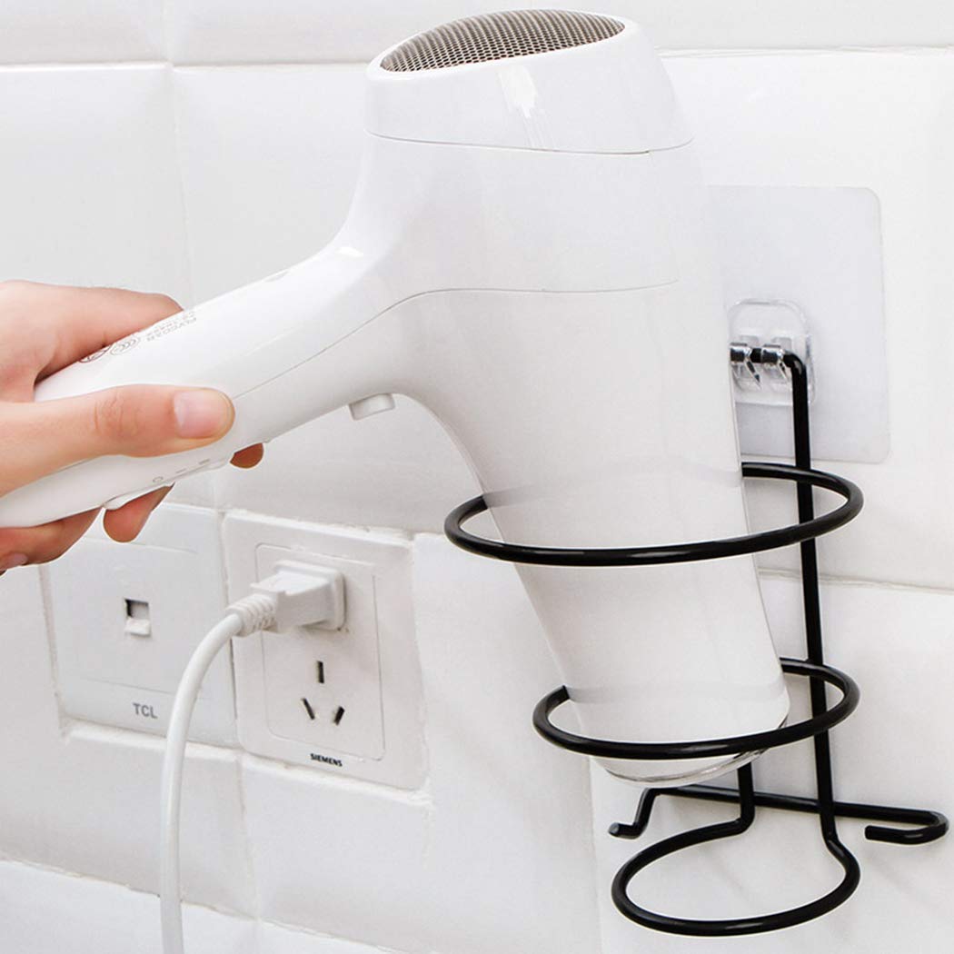 XENOTY Self Adhesive Hair Dryer Holder Bathroom Wall Storage Shelf