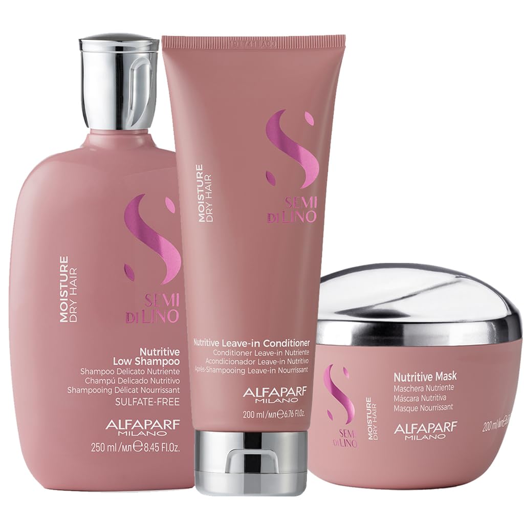 Alfaparf Milano Semi Di Lino Moisture Nutritive Shampoo 250ml Conditioner 200ml Mask 200ml