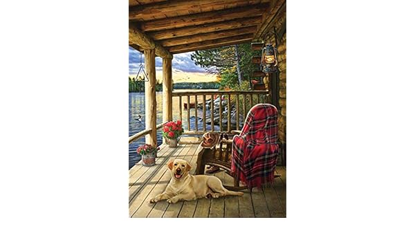 Amazon Com Cobblehill 70049 Jackpine Puzzles 1000 Cabin Porch