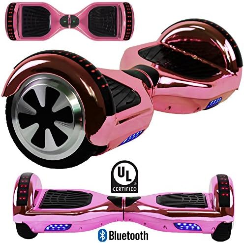 6.5" Wheels Electric Scooter Smart Self-Balancing Hoverboard With Bluetooth Speaker and LED Lights UL2272 Certified Approved (Pink)