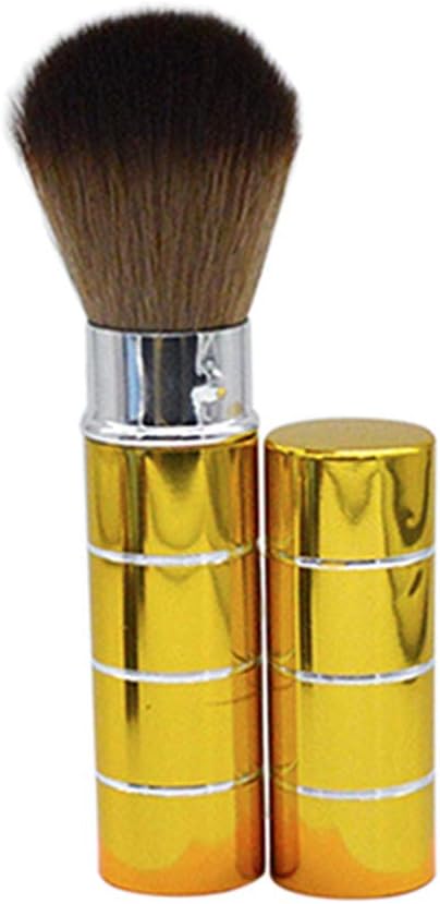 jhtceu Blush Brush with Cap Retractable Portable Handle Makeup Powder Basic Beauty Tool Set Accessories Golden