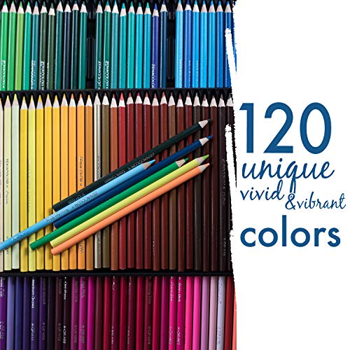 120 Colored Pencils Set, Numbered, with Metal Box - 120 Coloring Pencils for Adult Coloring Books - Colored Pencils for Adults and for Kids, Gift for Artists