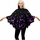 XXLOG Bat Costume Adult Women Cute Girls Halloween Costume Poncho One Size Hooded Cloak for Cosplay Party Gift