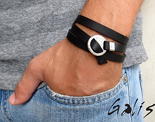 Men bracelet - men geometric bracelet - men leather bracelet - me…