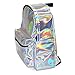 Zicac Girl's Sliver Holographic Laser Leather Backpack Travel Casual Daypack (Silver)