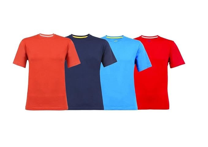 half red half blue shirt