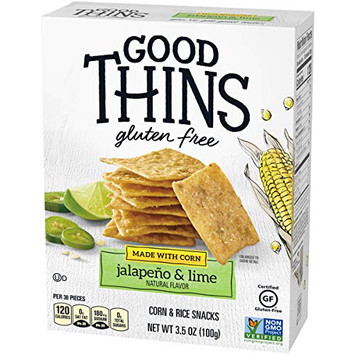 GOOD THINS JALAPEÑO & LIME CORN & RICE SNACKS GLUTEN FREE CRACKERS, 3.5 OZ