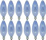 GE Lighting 75201 60-Watt 455-Lumen Blunt Tip Light Bulb with Candelabra Base, 12-Pack