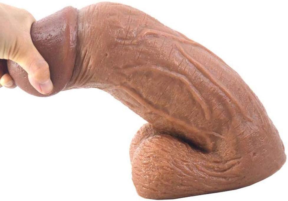 10.84in Safe Soft Real Soft Super Big Simulation Strong Suction an-lled-Toy-Stick D-îdlen for Women Brown