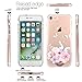 JAHOLAN Compatible with iPhone SE 2022/2020, 7, 8, 6/6S Case, Cute Girl Floral Design Clear Slim TPU Case with IMD Technology