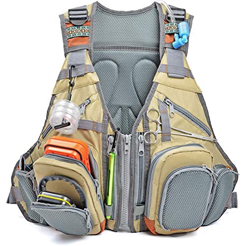 Qiekenao Anglerweste, Unisex, multifunktional, verstellbar, mit mehreren Taschen, für Outdoor-Reisen – Bild 3