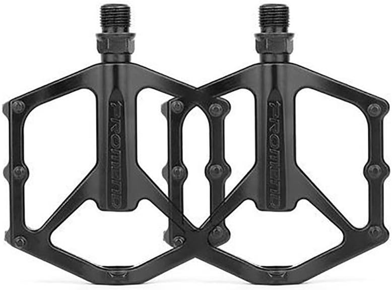 PROMEND 1 Pair Bicycle Pedals Aluminum Alloy Antiskid Mountain Bike Bearing Pedal Black