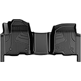 AOMSAZTO Floor Mats for 2019-2026 Chevy Silverado 1500 / GMC Sierra 1500, 2020-2026 Silverado/Sierra 2500HD / 3500HD - 1st Row Bench Seat Car Liner for Chevrolet Silverado (Front Row)