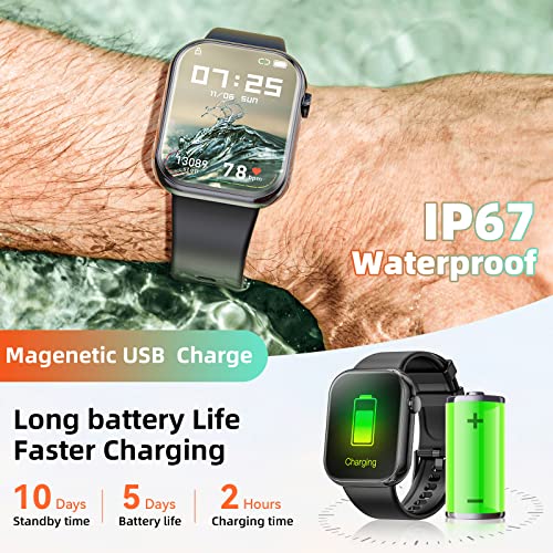 Smart Watch for Men Answer/Make Calls,1.83 Full Touch Screen Sports Smartwatch IP67 Waterproof Wacth for Men,Fitness Smart Watches with 24/7 Heart Rate Blood Oxygen Sleep Monitor for Android and iOS