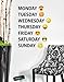 Days of The Week Emoji Faces Vinyl Wall Decal Sticker #6071s 22in X 17in (Black)