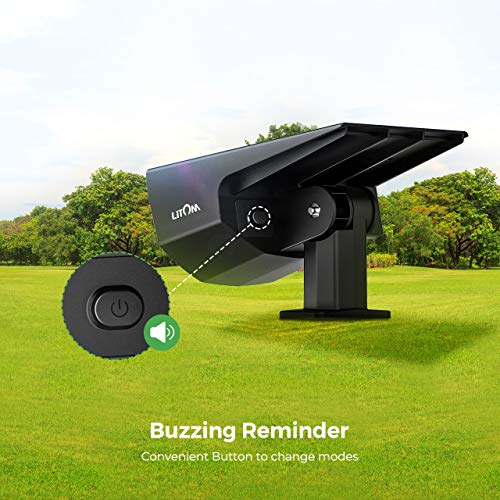 LITOM Solar Lights Outdoor IP67 Waterproof 3 Optional Modes Solar Motion Sensor Lights with Wide Angle -2 Pack