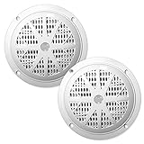5.25 Inch Dual Marine Speakers - 2 Way Waterproof and Weather Resistant Outdoor Audio Stereo Sound System with 100 Watt Power, Polypropylene Cone and Cloth Surround - 1 Pair - PLMR51W (White)