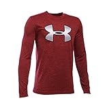 Under Armour Boys' Novelty Big Logo Long Sleeve, Red (600), Youth Large