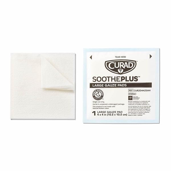 CURAD SOOTHEPLUS LARGE GAUZE PADS, WHITE, 25 COUNT (PACK OF 1)