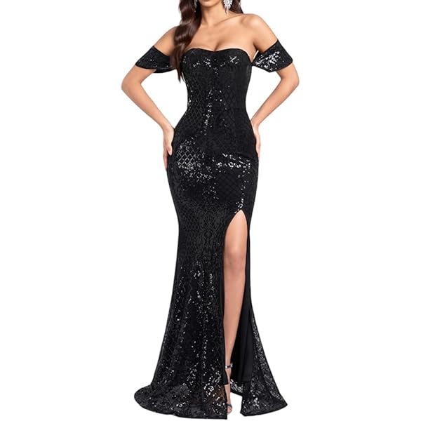 black prom dress with feathers Feather And Sequin Prom Dress C111 main image 0