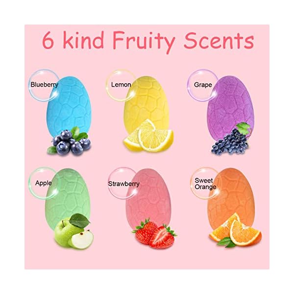 Bath-Bombs-for-Kids-with-Surprise-Inside-6PCS-Dino-Egg-Handmade-Natural-Fizzy-Bath-Bombs-Dinosaur-Toys-for-Girls-Boys-Birthday-Easter-Gift-Set Bath Bombs for Kids with Surprise Inside, 6PCS Dino Egg Handmade Natural Fizzy Bath Bombs Dinosaur Toys for Girls Boys…