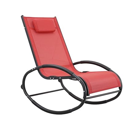 Grearden Patio Rocking Lounge Chair Aluminum Orbital Zero Gravity Chair Outdoor Recliner Pool Chaise Rocking Wave Lounger Chair With Pillow Capacity