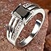 Psiroy 925 Sterling Silver Radiant Shaped Created Black Spinel Filled Promise Ring