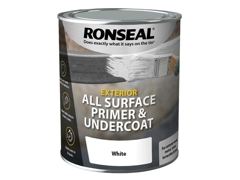 Ronseal 37559 All Surface Primer and Undercoat, White, 750ml