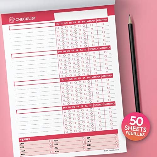 NBplanner A5 Desk Notepad Daily Planners trackers (Checklist)