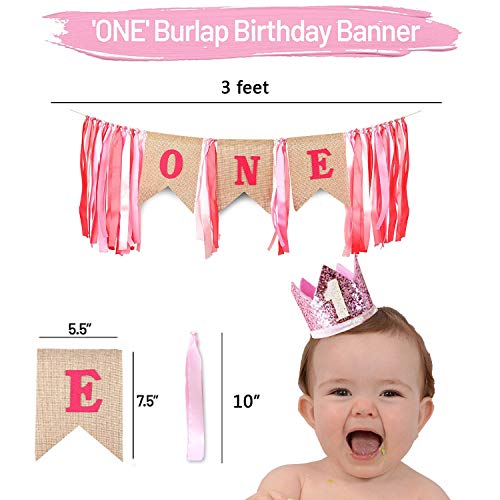 Baby 1st Birthday Decoration For Girl,First Birthday Decoration,Number 1 Crown,\