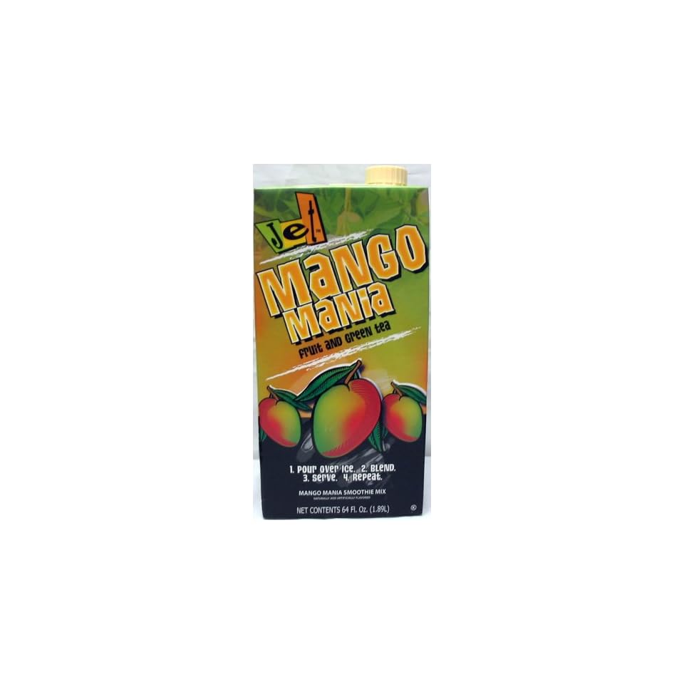 Jet Tea Smoothie Mix Single Flavor Case Mango Mania (Six 64 oz Cartons