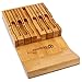 Utoplike In-Drawer Bamboo knife block Drawer Knife Organizer and Holder,Store up to 12 knives and 1 Sharpening Steel (Not Included)