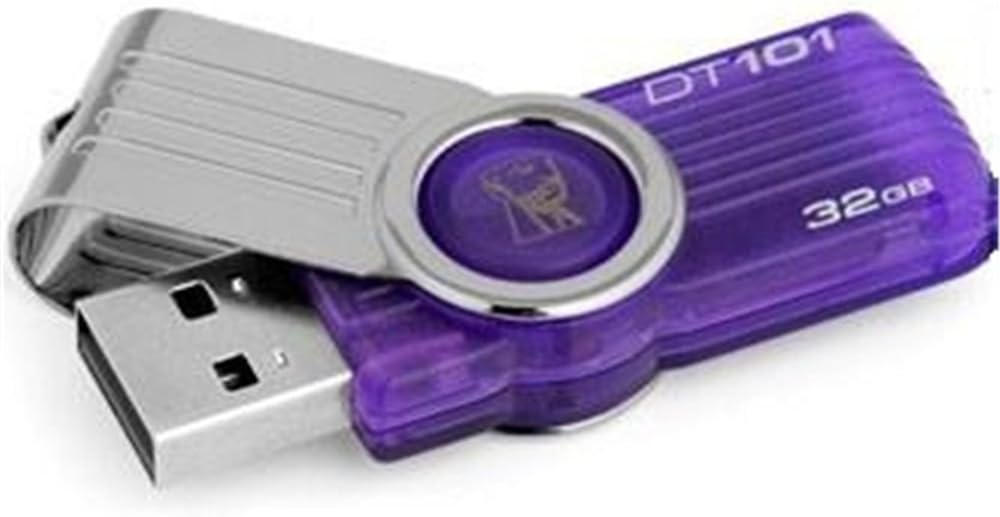Kingston DataTraveler 101 G2 32GB USB 2.0 Flash Drive Purple Capless Swivel