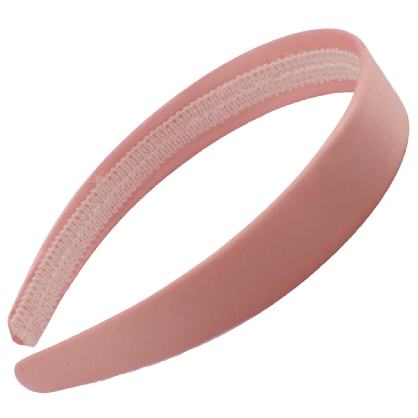 Topkids Accessories Satin Alice Headband Head Band Hairband Hair Band Women Adult Girls Kids School 60s 70s 80s Plain Aliceband 2.5cm 1" Thick Wide Hard (Light Pink)