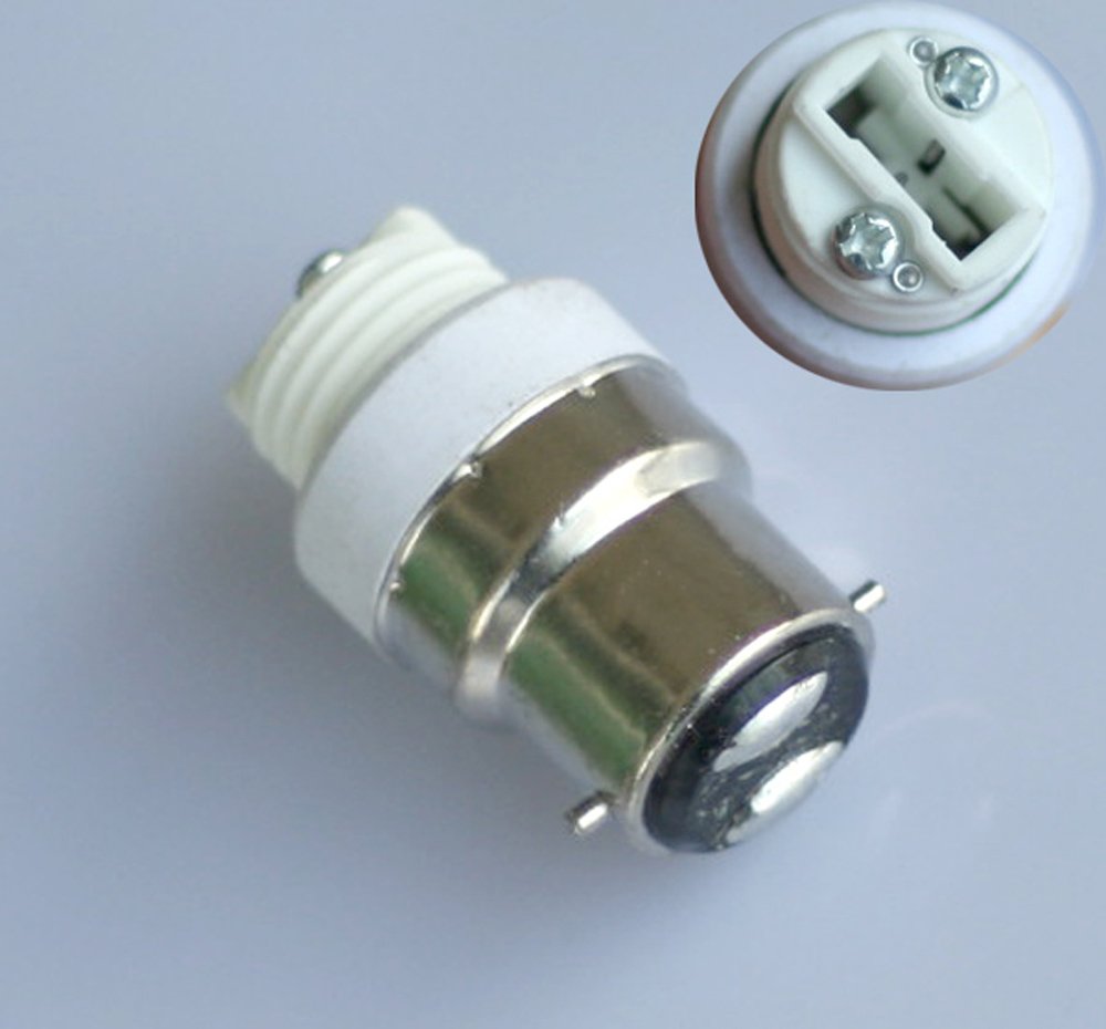 ShuoHui 2 x Bayonet B22 to G9 Halogen or LED Light Bulb Adapter Lamp Socket