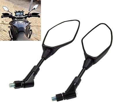 Amazon Com Universal Motorcycle Mirror Rearview Mirror Compatible With Yamaha Fz07 Fz 09 Fz8 Fj 09 Fz 10 Fz6 Widely Suitable With 8mm 10mm Clockwise Reverse Threaded Bolts Automotive
