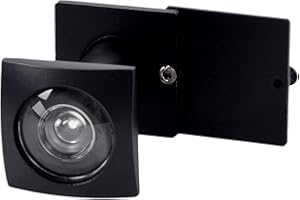 JUNXAVE Door Viewer Peephole, Solid Brass 220-degree Door Viewer with Heavy Duty Rotating Privacy Cover for 1-3/8" to 2-1/6" Doors for Home Office Hotel (Square-Black)