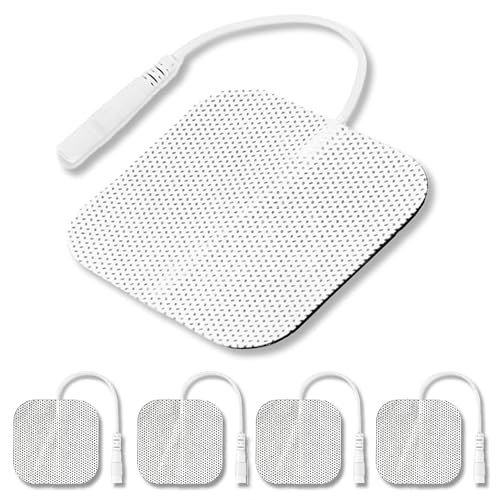 ELDE MEDICAL TENS Electrode Pads 5 x 5 cm (Pack of 20) - Self-Adhesive, Reusable Electrode Pads with 2 mm Pin Connection - Replacement Pads Compatible with TENS & EMS Devices with 2 mm Pin Connector
