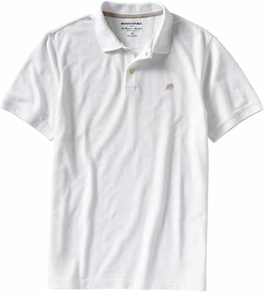 BANANA REPUBLIC Large Elephant Logo Polo White at Amazon Men’s Clothing