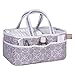 Circles Gray Storage Caddy - Circles Body, Handles and Lining, Solid Trim, Gray and White, Two Handles, 12 in x 6 in x 8 in